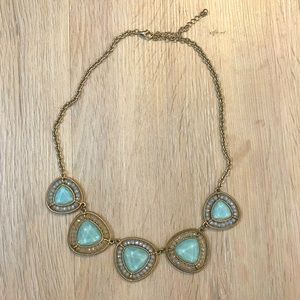 Light Turquoise Faceted Statement Necklace